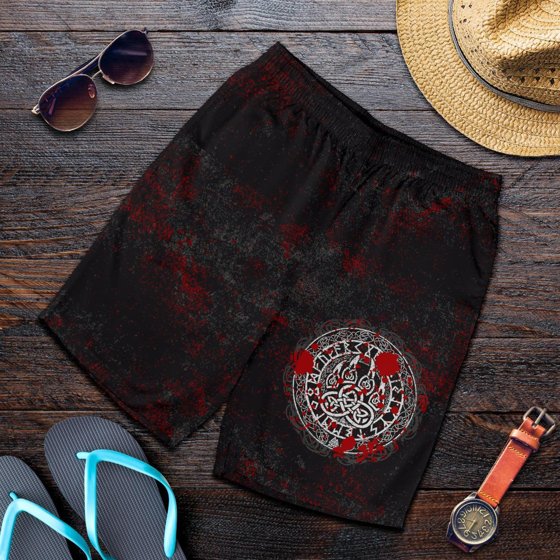 Viking Men's Shorts - Viking Bear Claws Blood Tattoo RLT12