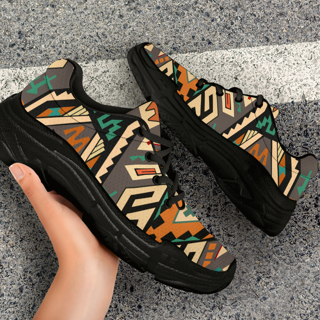 Orange Native Tribes Native American Chunky Sneakers LT10