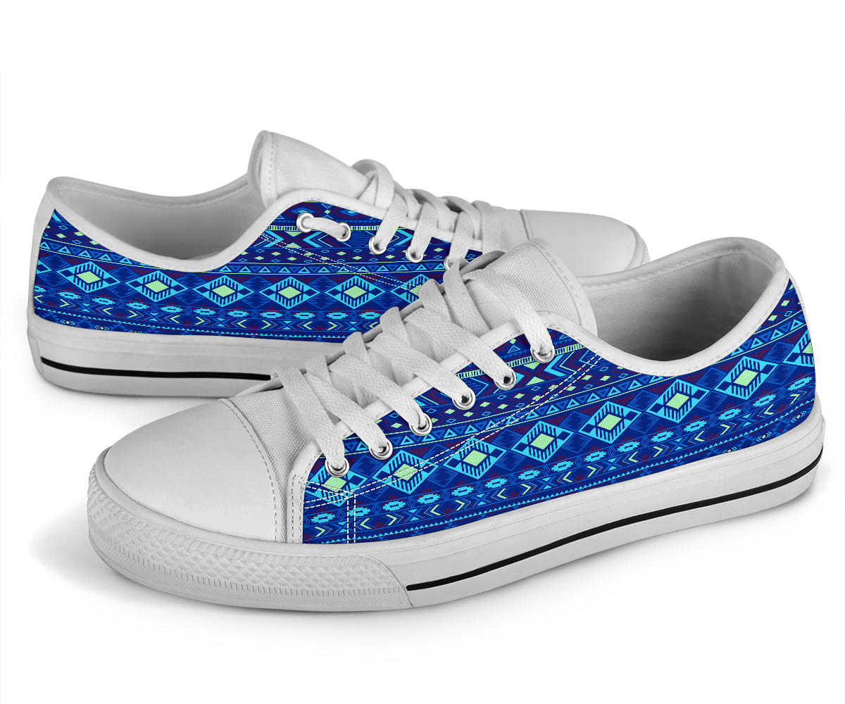 Navy Pattern Native American Low Tops LT10