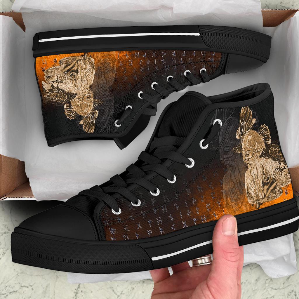 Viking High Top Shoes Odin Raven Viking Gold RLT12