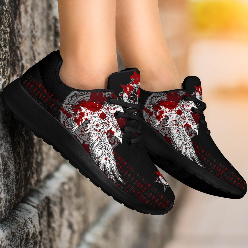 Viking Sport Sneakers - Mystical Raven Tattoo Blood RLT12