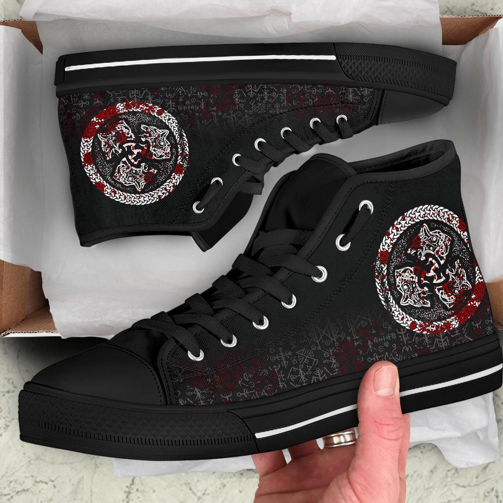Viking High Top Shoes Fierce Blood Wolf Symbol Of A Viking Nordic RLT12