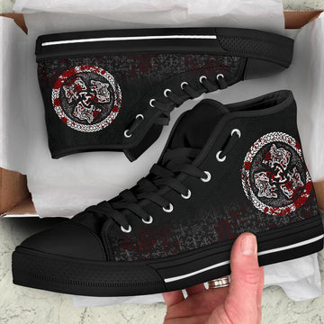 Viking High Top Shoes Fierce Blood Wolf Symbol Of A Viking Nordic RLT12
