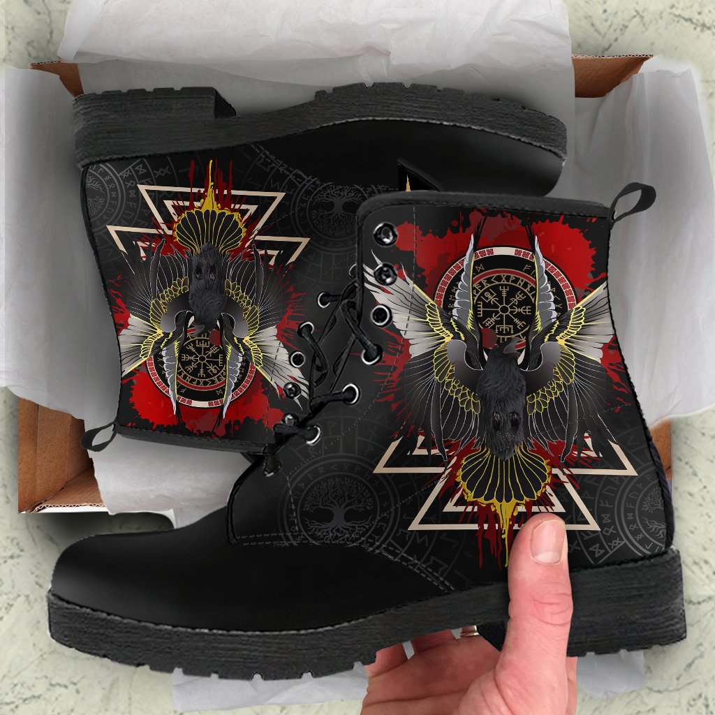 Viking Leather Boots Raven Of Odin Special Version RLT12