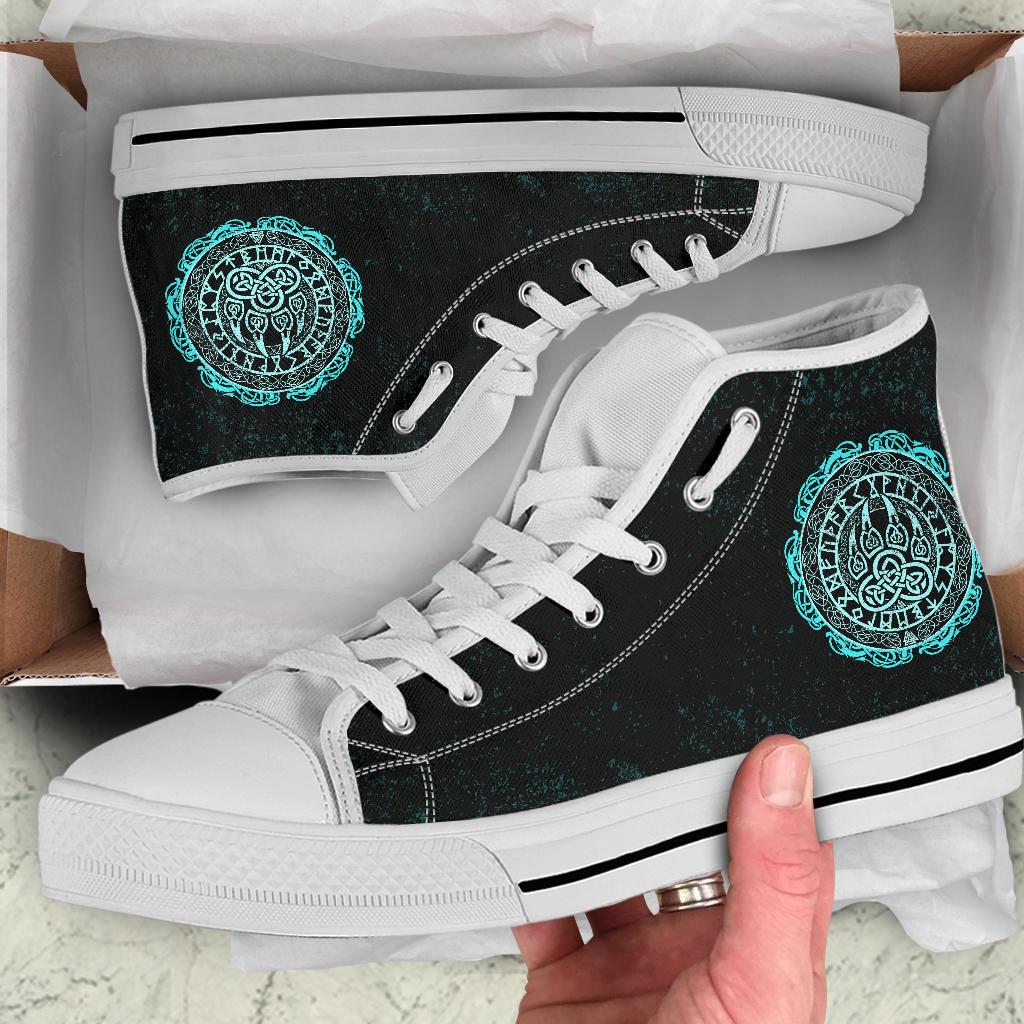 Viking High Top Shoes Viking Bear Claws Cyan Tattoo RLT12