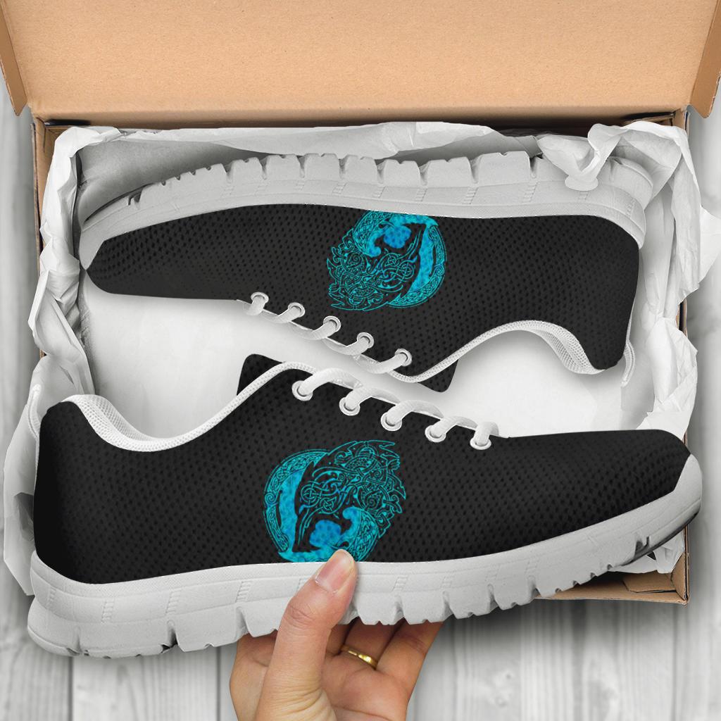 Viking Sneakers - Fenrir Wolf Cyan RLT12