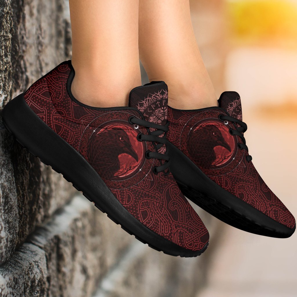 Viking Sporty Sneakers, Ethnic Odin Raven Red RLT12