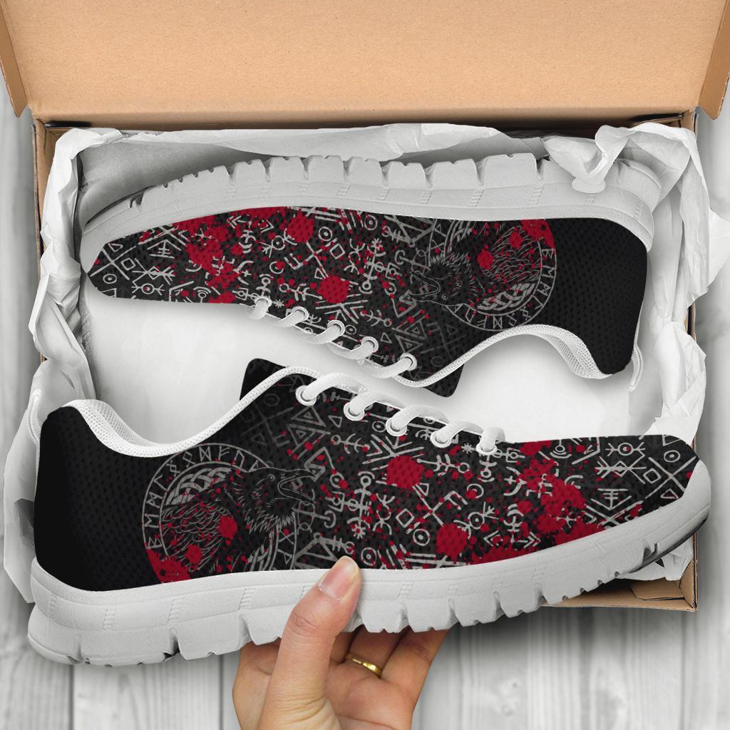 Viking Sneakers - Odin Raven Rune Futhark Blood RLT12