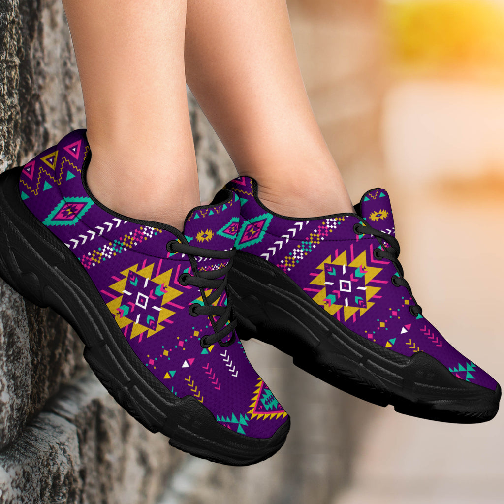Native American Light Purple Pattern Chunky Sneakers LT10