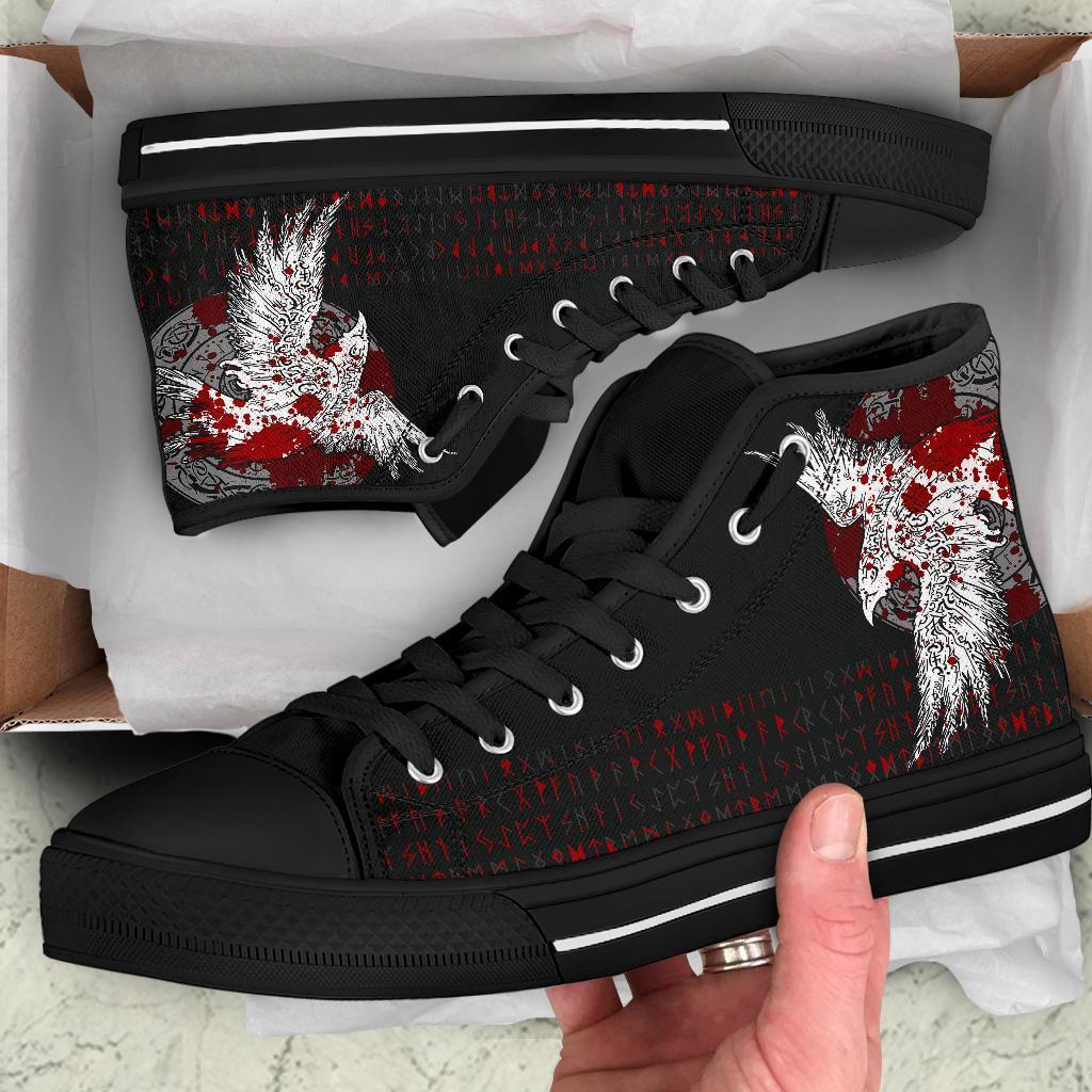 Viking High Top Shoes Mystical Raven Tattoo Blood RLT12