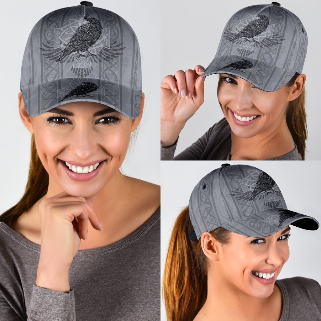 Viking Classic Cap Odin's Celtic Raven Scandinavian Tattoo RLT12
