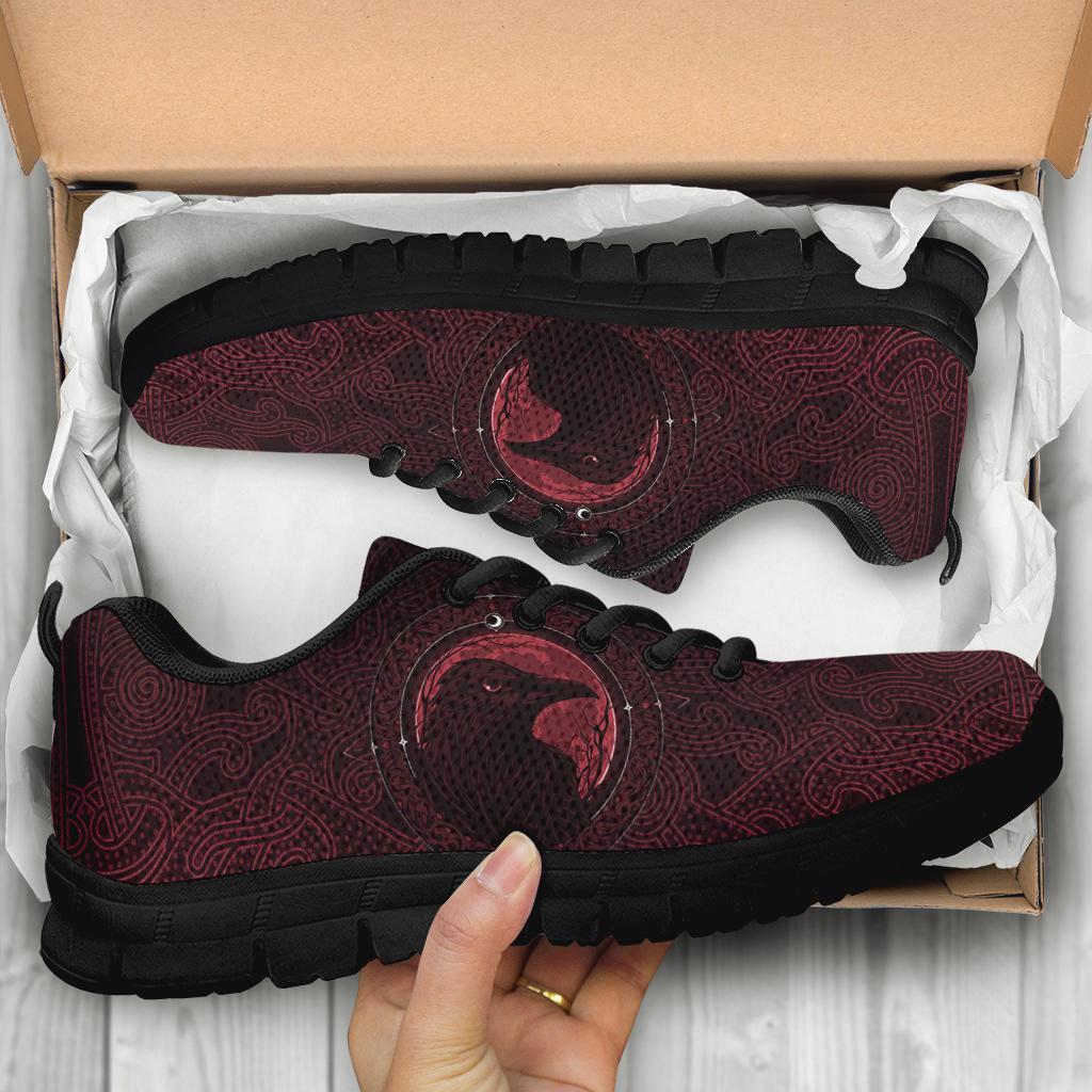 Viking Sneakers, Ethnic Odin Raven Red RLT12
