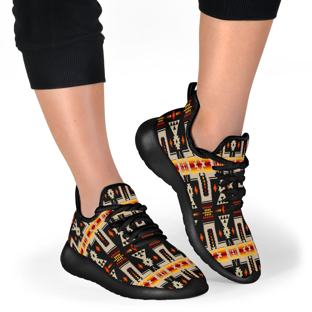 Black Tribe Design Native American Mesh Knit Sneakers LT10