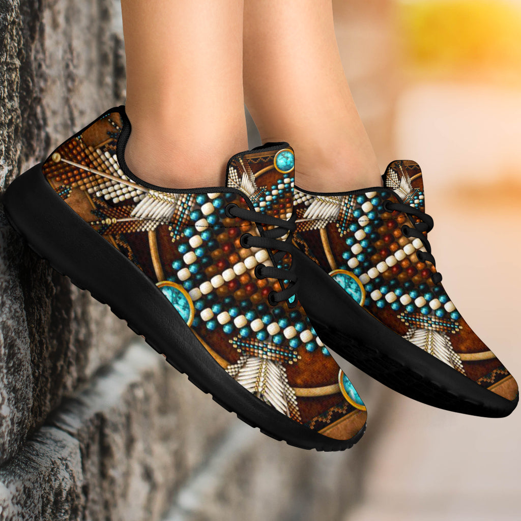 Mandala Brown Native American Sport Sneakers LT10
