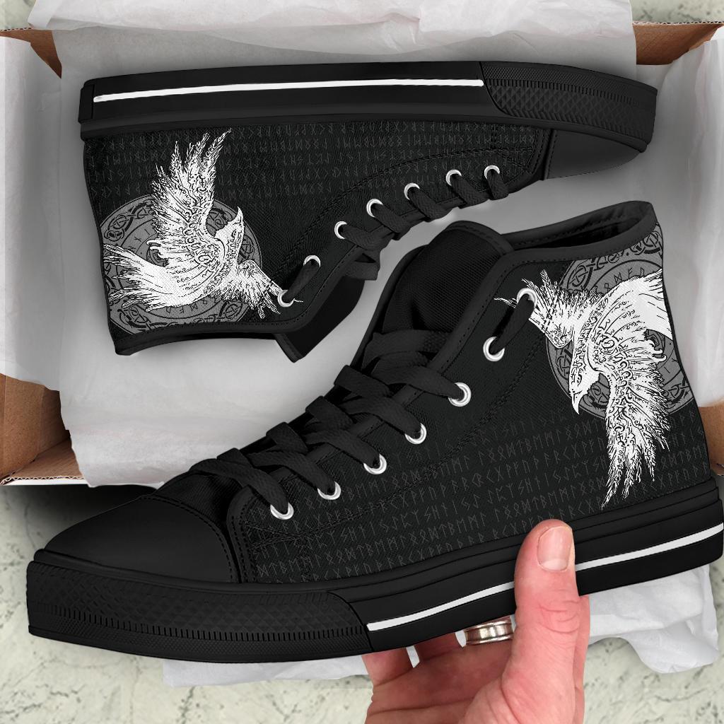 Viking High Top Shoes Mystical Raven Tattoo Special RLT12