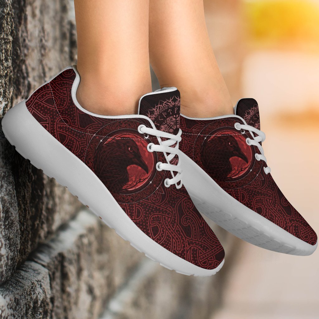 Viking Sporty Sneakers, Ethnic Odin Raven Red RLT12
