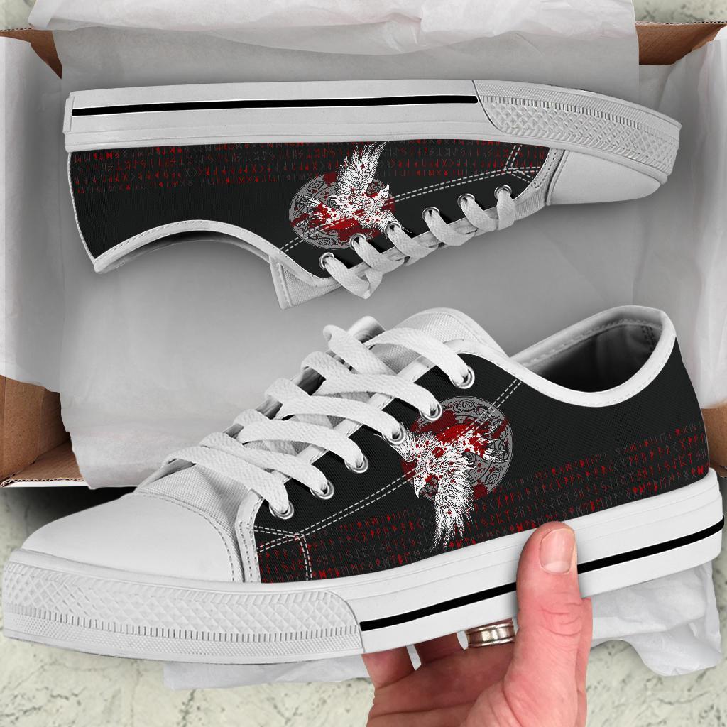 Viking Low Top Shoes Mystical Raven Tattoo Blood RLT12