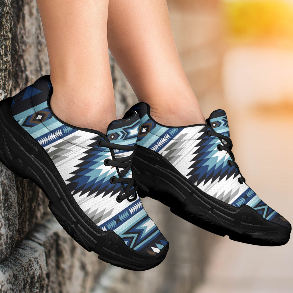 Native American Blue Colors Pattern Chunky Sneakers LT10