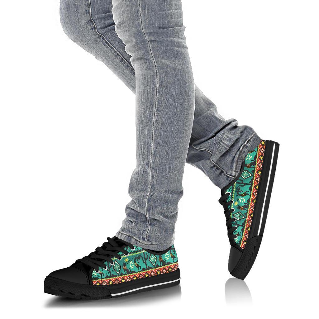 Kokopelli Myth Green Native American Low Top Canvas Shoes LT10