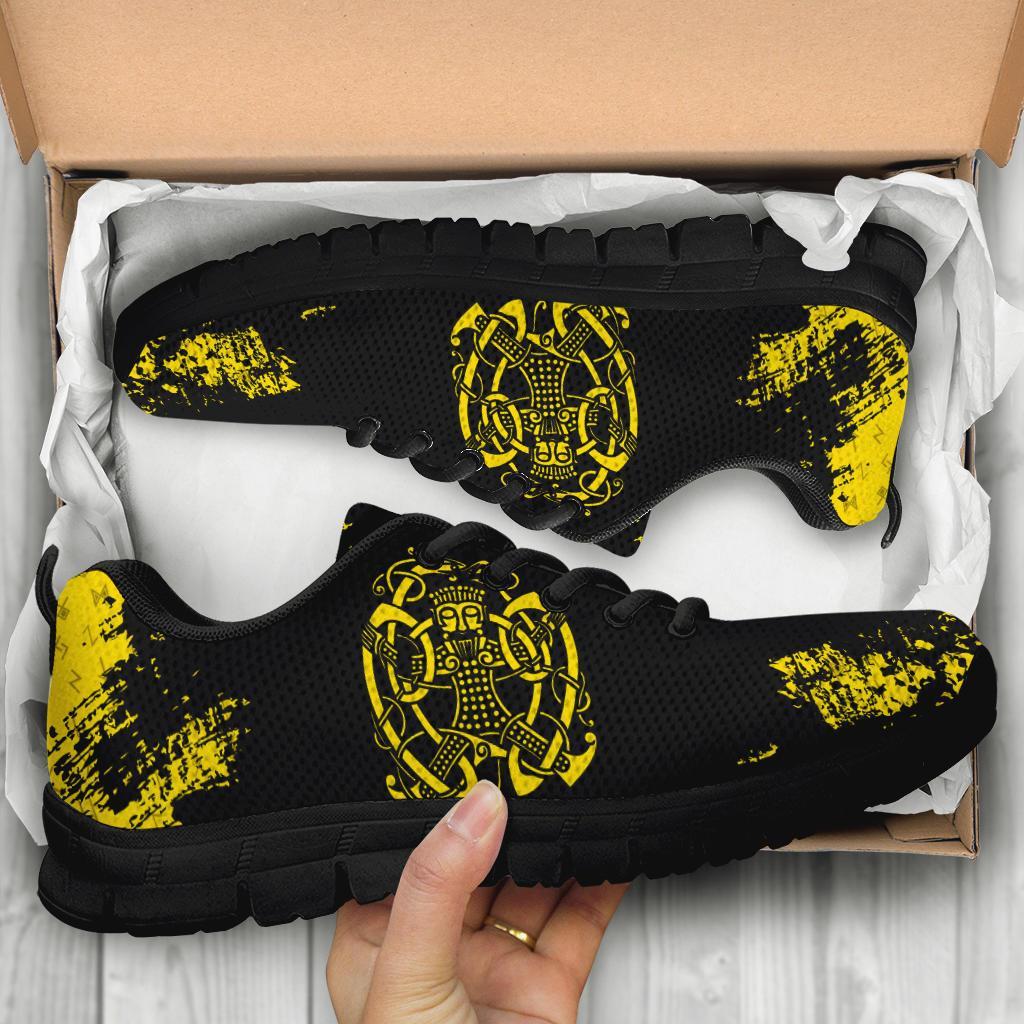 Viking Sneakers, Loki Bound Triskele Rune Gold RLT12