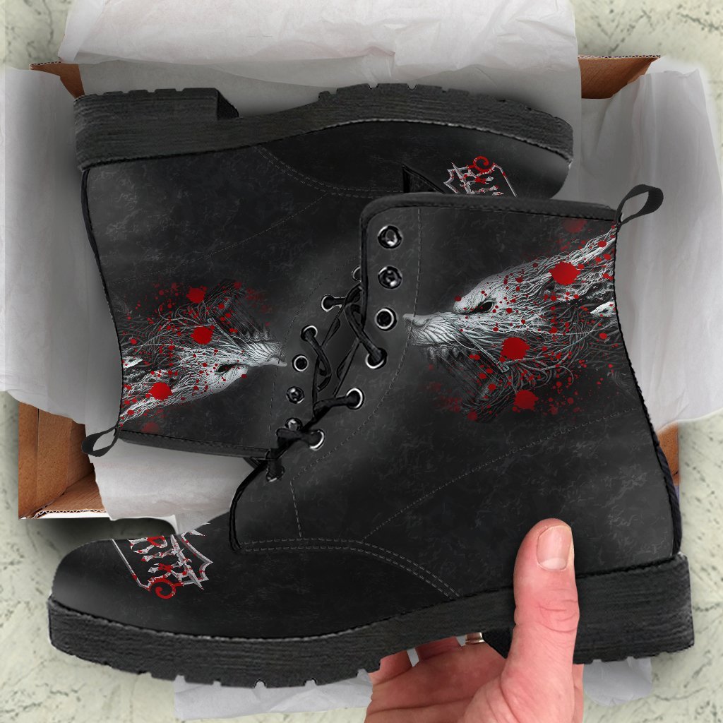 Viking Leather Boots, Fenrirv Blood RLT12