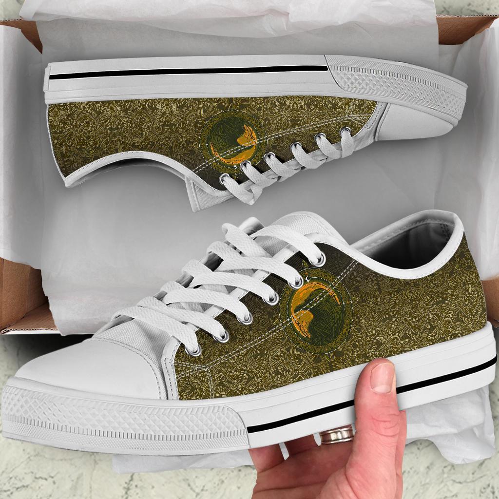 Viking Low Top Shoes, Ethnic Odin Raven Gold RLT12