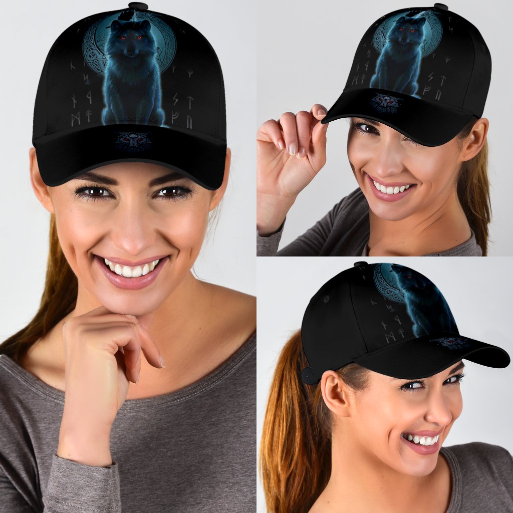 Viking Classic Cap, Fenrir Viking Wolf and Moon RLT12
