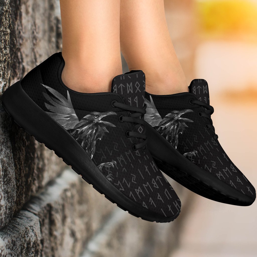 Viking Sporty Sneakers - The Raven Of Odin Rune RLT12