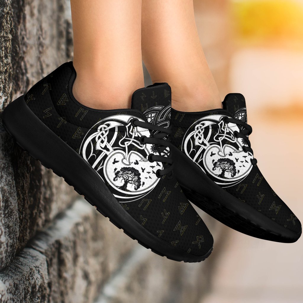 Viking Sporty Sneakers, Skoll and Hati Rune Tattoo RLT12