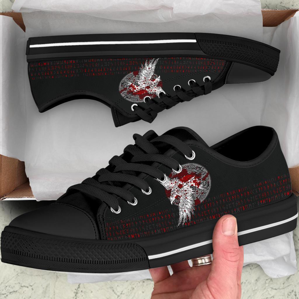 Viking Low Top Shoes Mystical Raven Tattoo Blood RLT12