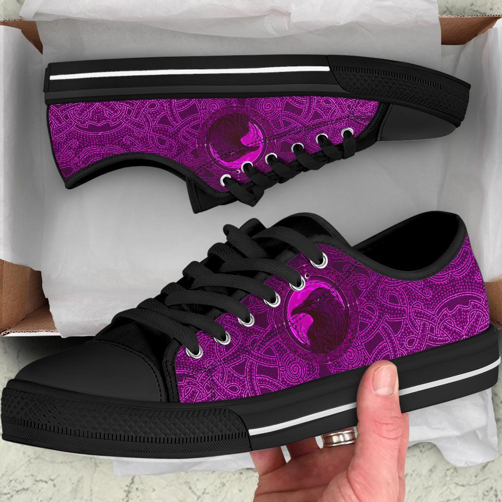 Viking Low Top Shoes, Ethnic Odin Raven Pink RLT12