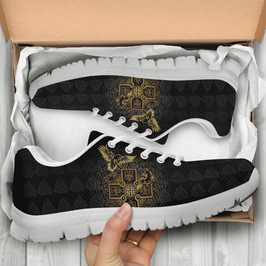 Viking Sneakers - Odin's Celtic Raven Tattoo RLT12