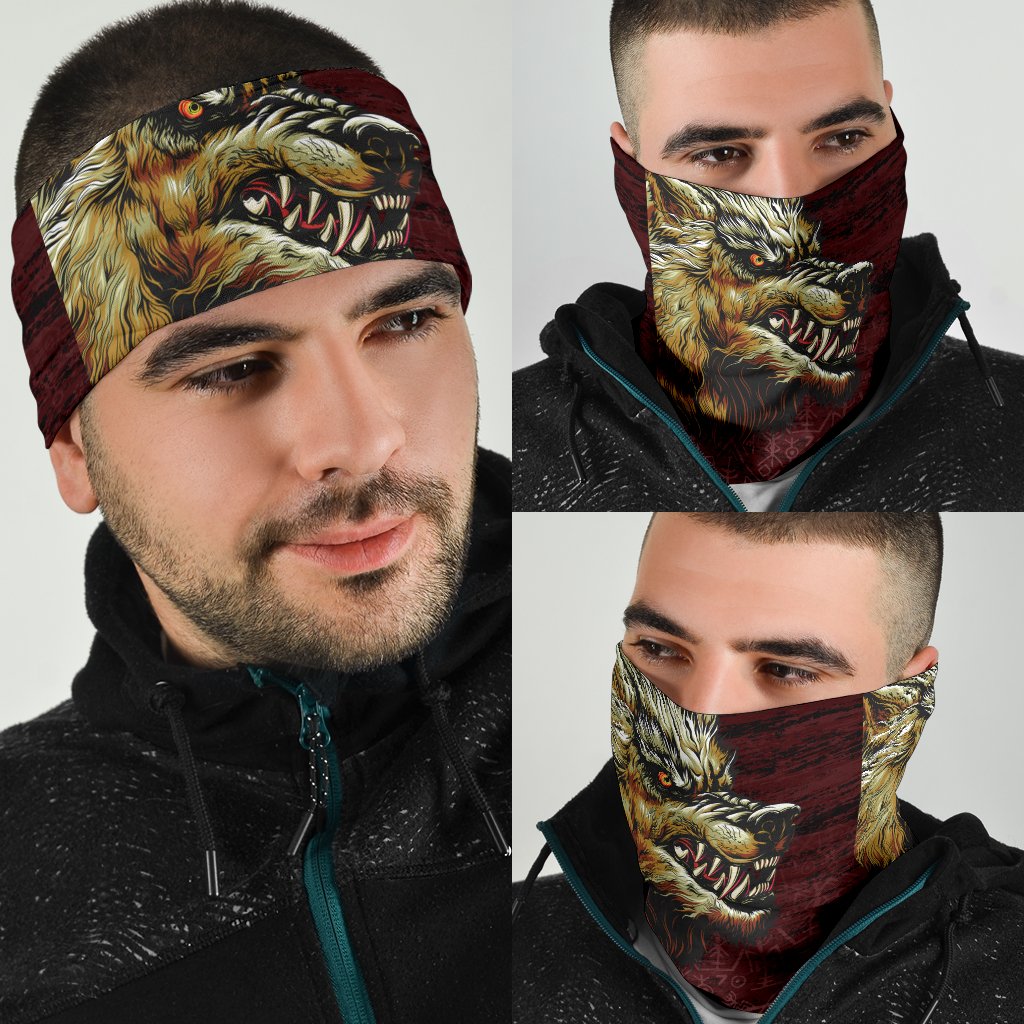 Viking Bandana 3 Pack Fenrir On The Blood Moon Background RLT12