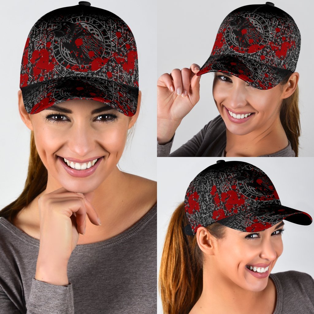 Viking Classic Cap Odin Raven Rune Futhark Blood RLT12