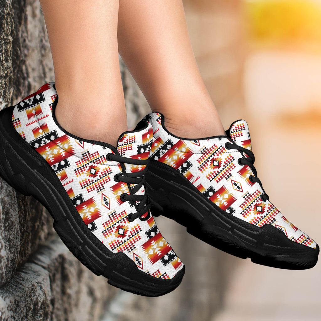 White Tribes Pattern Native American Chunky Sneakers LT10