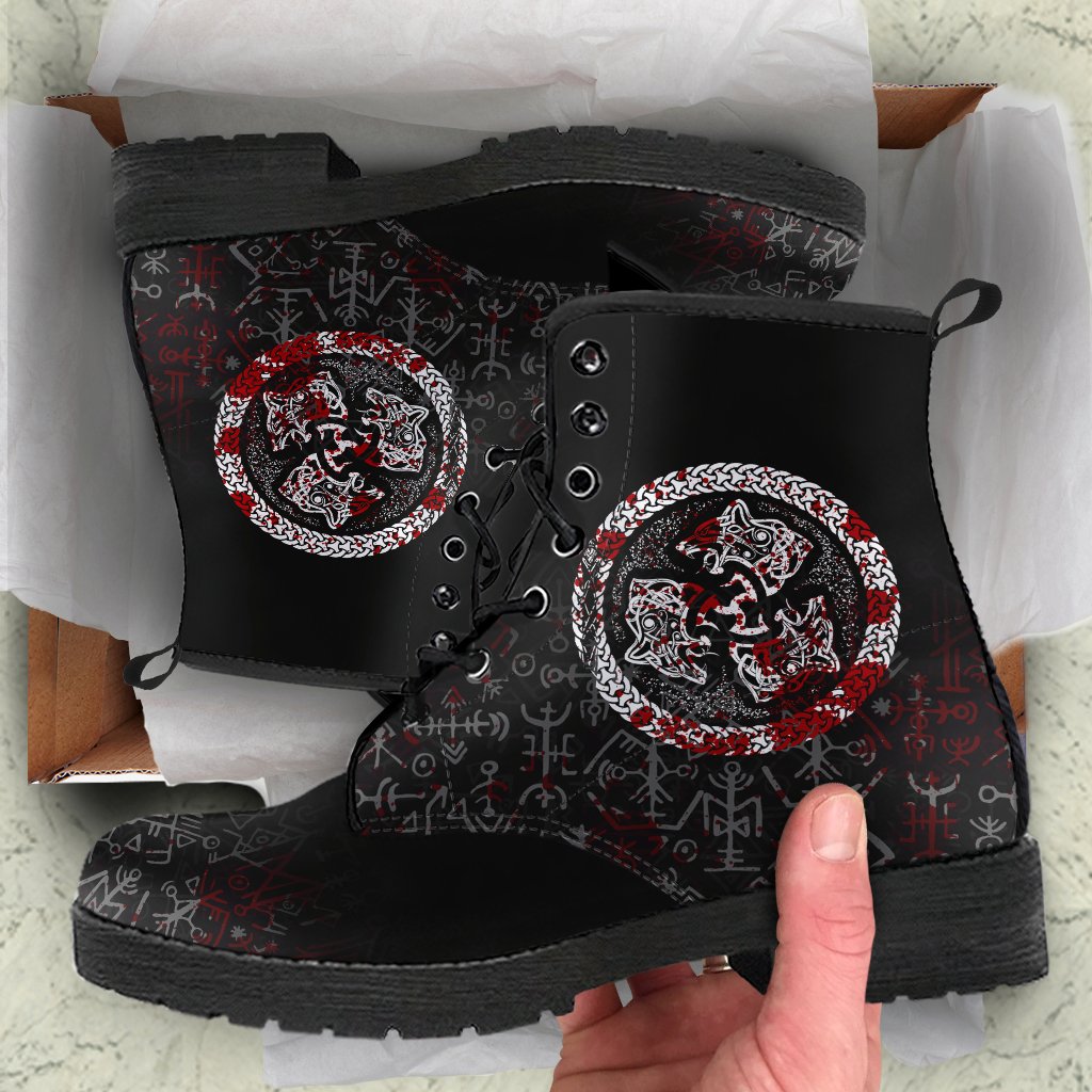 Viking Leather Boots Fierce Blood Wolf Symbol Of A Viking Nordic RLT12