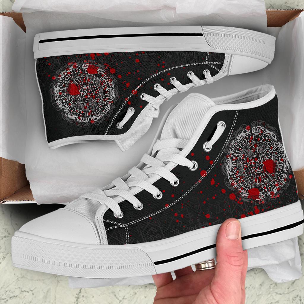 Viking High Top Shoes Raven Celtic Tattoo Blood RLT12