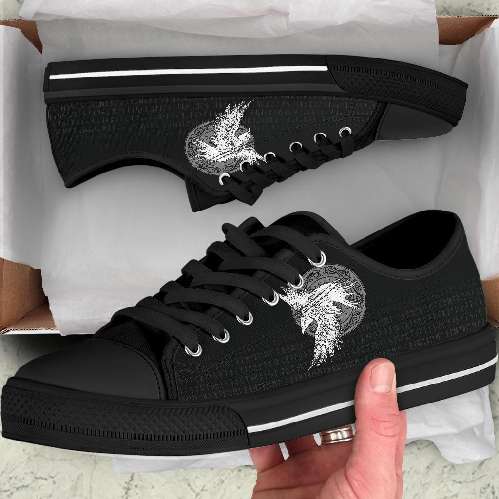 Viking Low Top Shoes Mystical Raven Tattoo Special RLT12