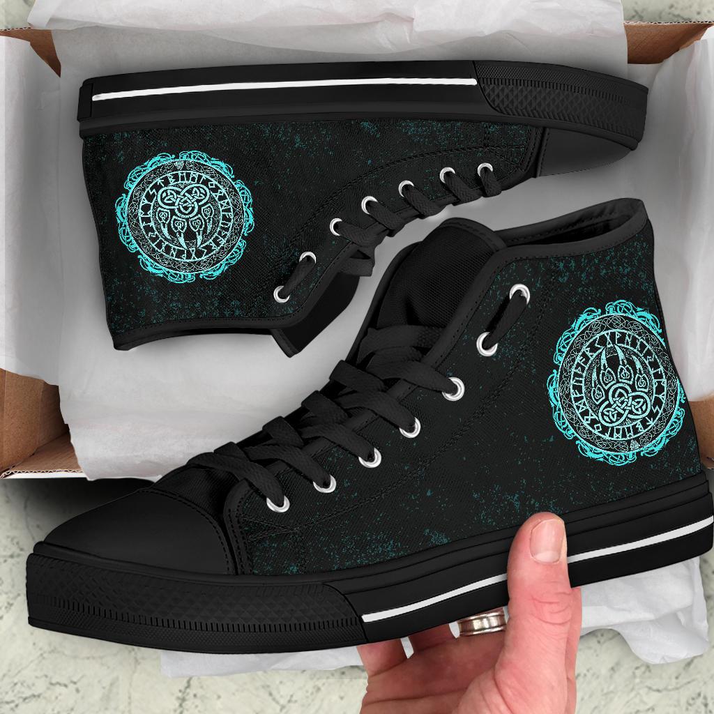 Viking High Top Shoes Viking Bear Claws Cyan Tattoo RLT12