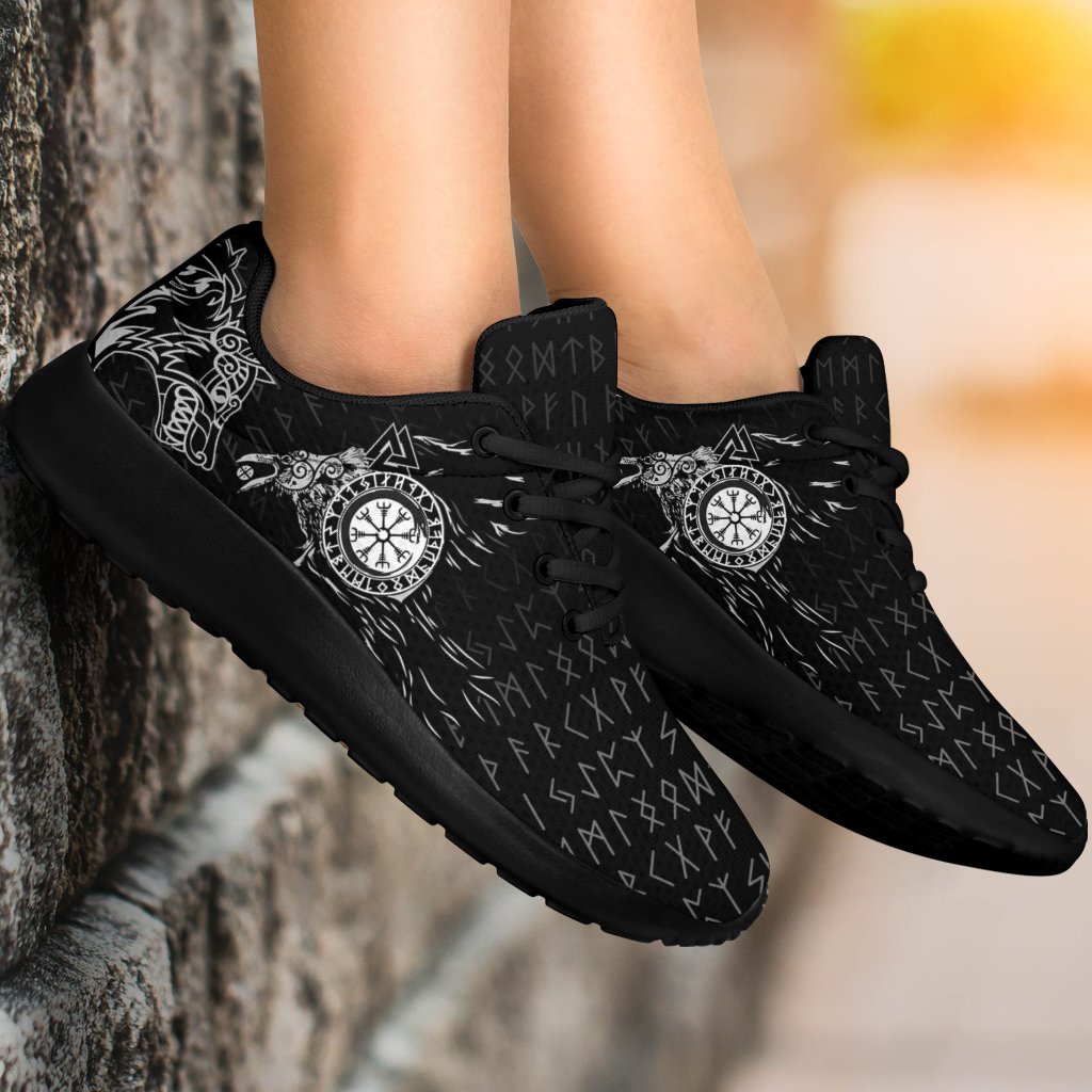 Viking Sport Sneakers - Raven and Wolf Special Tattoo RLT12