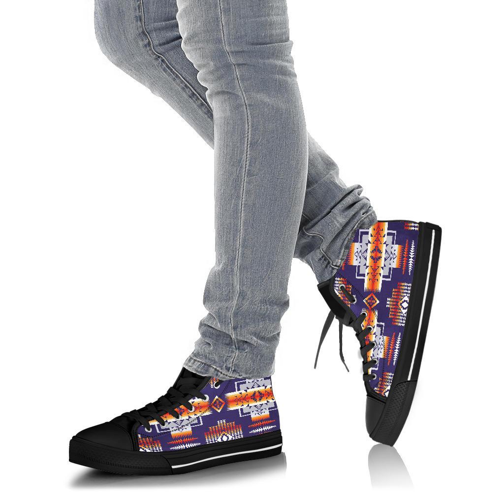 Purple Tribal Native American High Top Shoes LT10