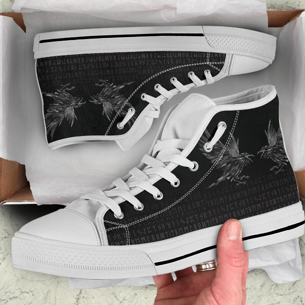 Viking High Top Shoes Odin Huginn and Muninn Rune RLT12