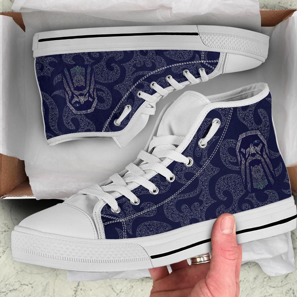 Viking High Top Shoes Odin God Tattoo Collection RLT12