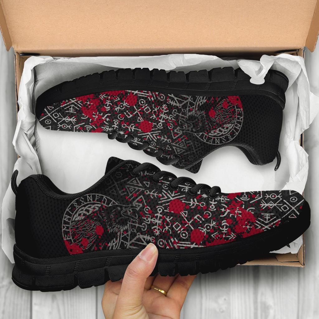 Viking Sneakers - Odin Raven Rune Futhark Blood RLT12