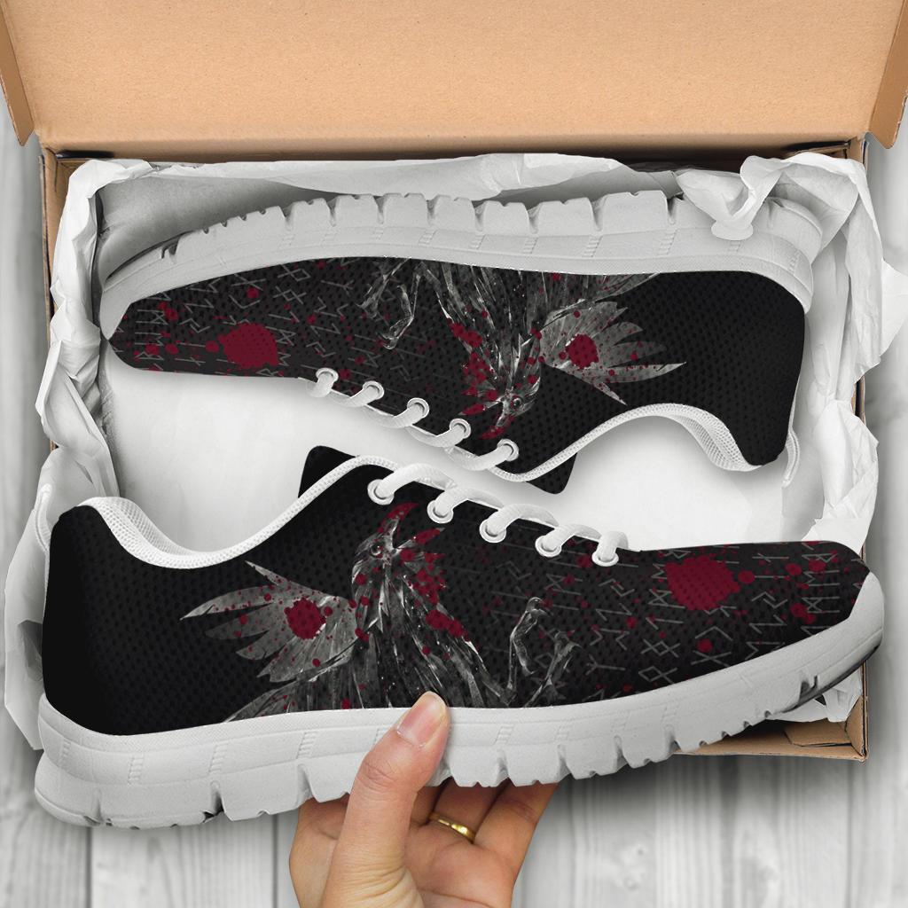 Viking Sneakers - Odin Huginn and Muninn Rune Blood RLT12