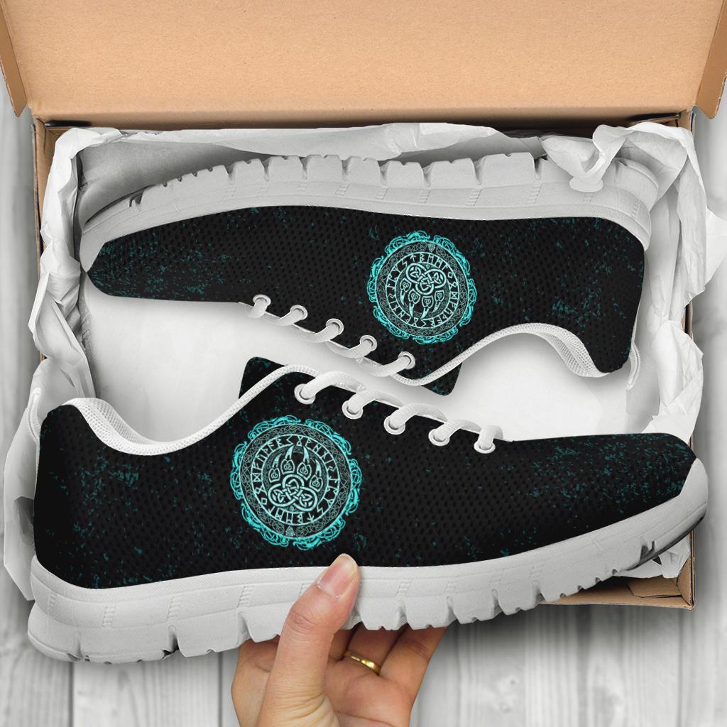 Viking Sneakers - Viking Bear Claws Cyan Tattoo RLT12