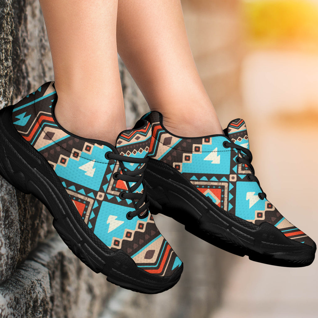 Native American Line Shapes Ethnic Pattern Chunky Sneakers LT10