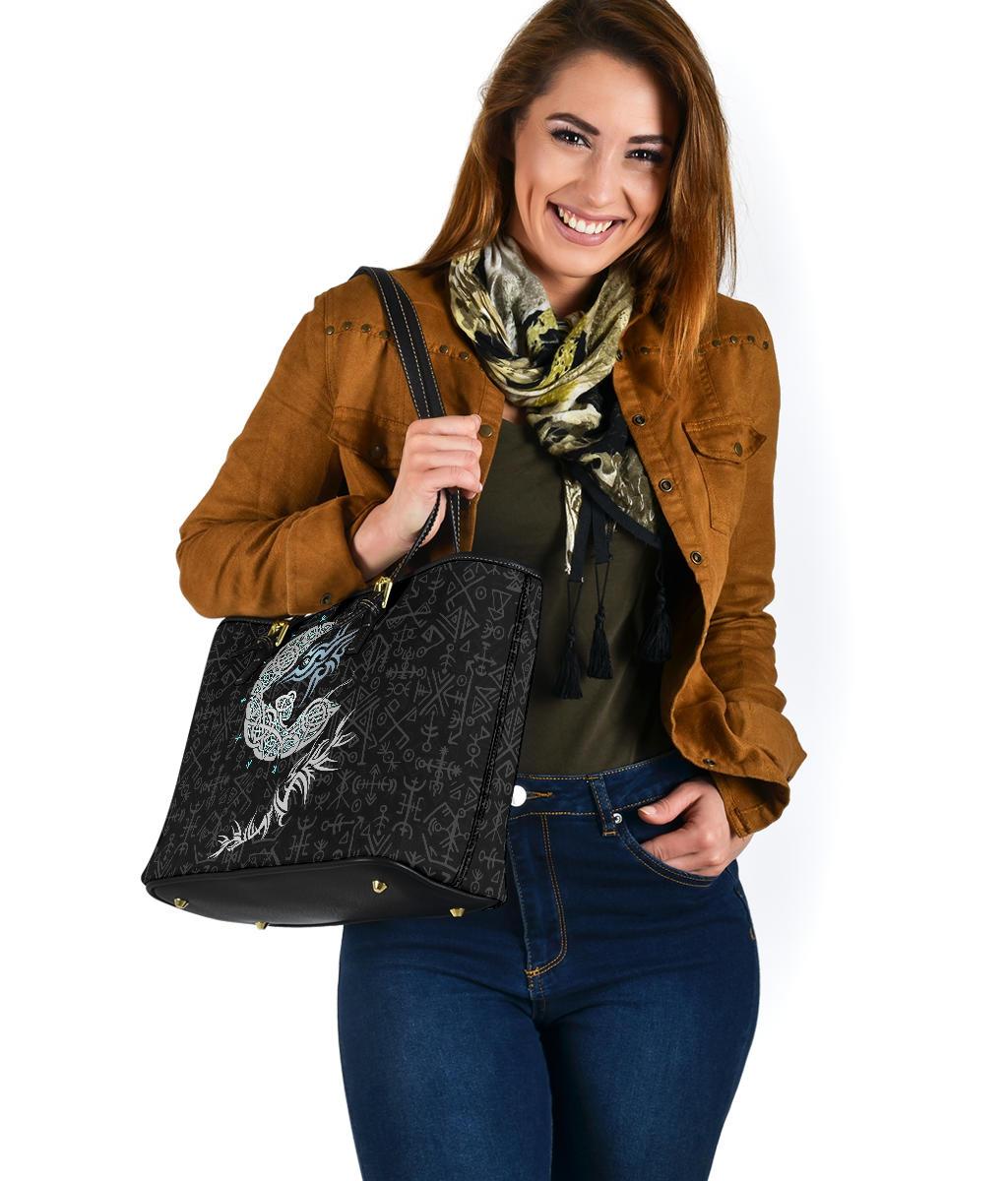 Viking Fenrir Wolf Small Leather Tote RLT12