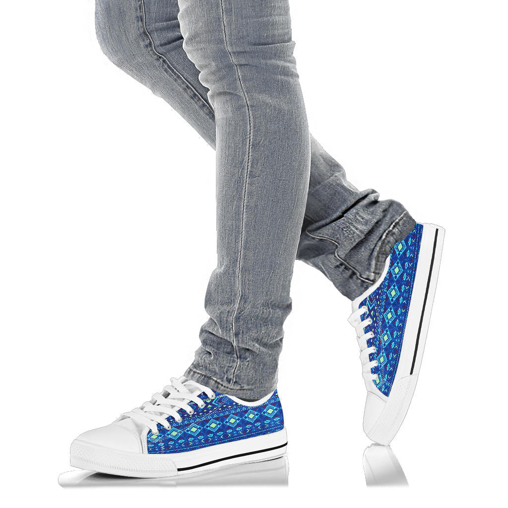 Navy Pattern Native American Low Tops LT10