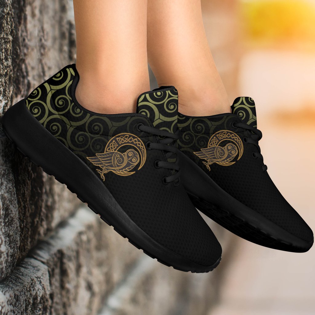 Viking Sport Sneakers Owl Celtic On Triskels Background RLT12